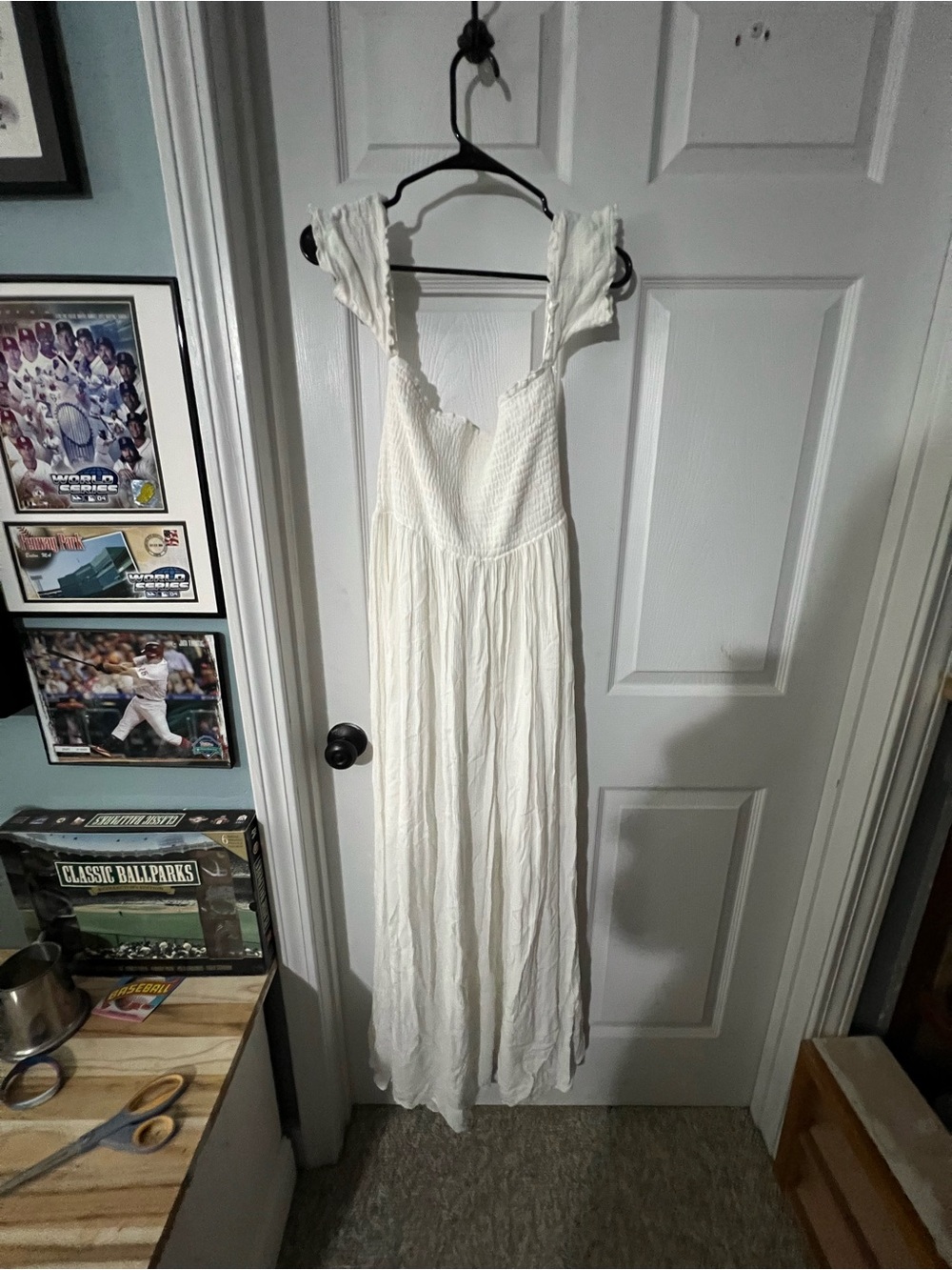 VENUS White Button-Front Ruffle-Strap Maxi Dress - Picture 4 of 7